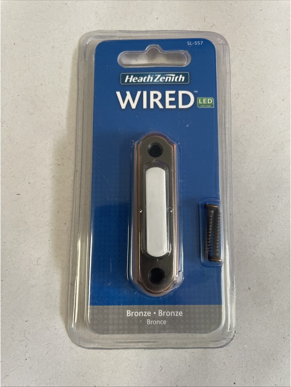 Heath Zenith SL-557 (SL-557-90) Wired Push Button, Bronze - New & Sealed
